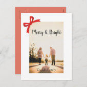 そしてメリー明るいのモダン聖降誕祭はミニマル清く シーズンポストカード (正面/裏面)