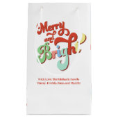 そしてメリー明るいカスタムクリスマス スモールペーパーバッグ (正面)