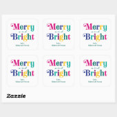 そしてメリー明るいカラフルクリスマス休暇 スクエアシール (シート)