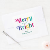 そしてメリー明るいカラフルクリスマス休暇 スクエアシール (封筒)