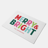 そしてメリー明るいカラフルクリスマス・ドア・マット ドアマット (アングル)