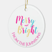 そしてメリー明るいカラフル家族のクリスマス セラミックオーナメント (左)