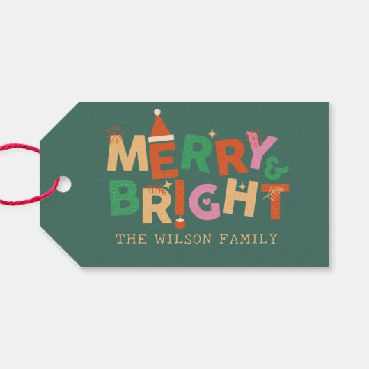 そしてメリー明るいクリカラフルスマス ギフトタグ (裏面横)
