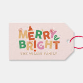 そしてメリー明るいクリカラフルスマス ギフトタグ (正面(横))