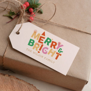 そしてメリー明るいクリカラフルスマス ギフトタグ