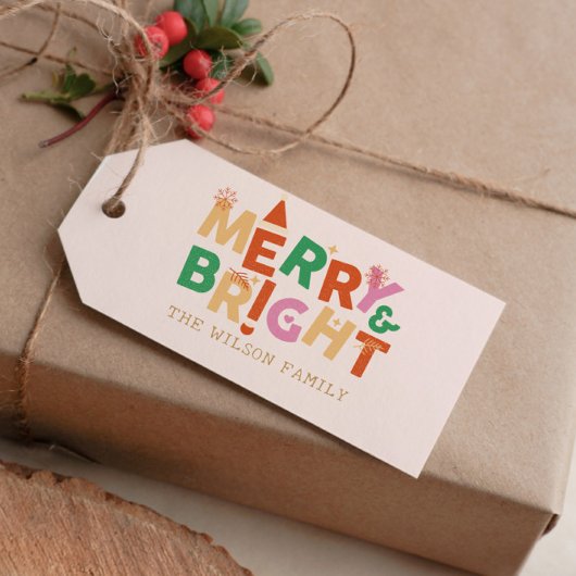 そしてメリー明るいクリカラフルスマス ギフトタグ