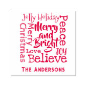 そしてメリー明るいクリスマスお気に入りののことわざ セルフインキングスタンプ (デザイン)