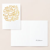 そしてメリー明るいクリスマスに手紙で書かれた黄金 箔カード (ディスプレー)