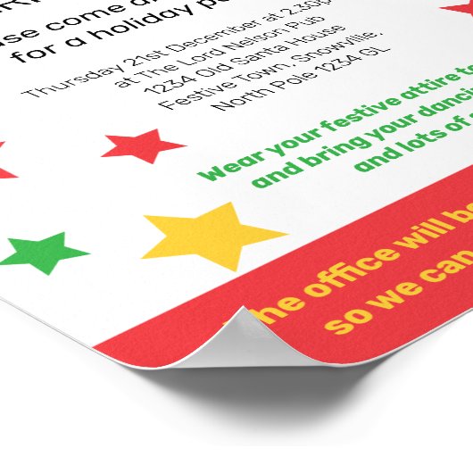 そしてメリー明るいクリスマスのオフィスパーティーの星 ポスター (角)