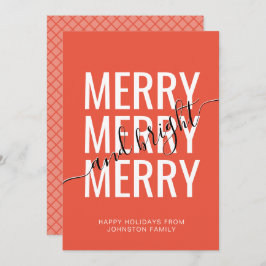 そしてメリー明るいクリスマスのオレンジの市松模様に休日 シーズンカード