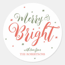 そしてメリー明るいクリスマスのステッカー ラウンドシール