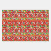 そしてメリー明るいクリスマスのストッキングの木の贈り物 ラッピングペーパーシート (正面3)