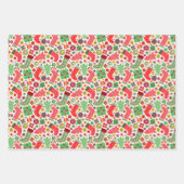 そしてメリー明るいクリスマスのストッキングの木の贈り物 ラッピングペーパーシート (正面2)