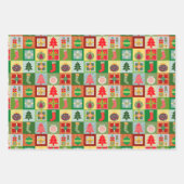 そしてメリー明るいクリスマスのストッキングの木の贈り物 ラッピングペーパーシート (正面)