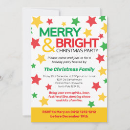 そしてメリー明るいクリスマスのパーティー星は黄色い赤 招待状