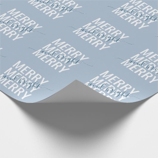 そしてメリー明るいクリスマスのライトブルー市松模様に ラッピングペーパー (角)