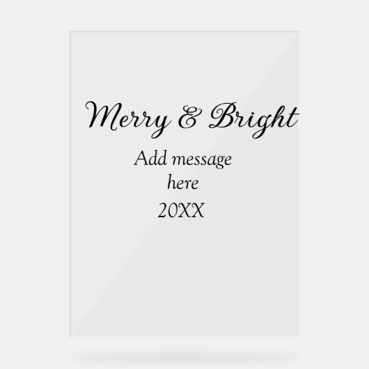 そしてメリー明るいクリスマスの休日にメッセージ年を追加 アクリルサイン (正面)