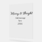 そしてメリー明るいクリスマスの休日にメッセージ年を追加 アクリルサイン (傾斜)