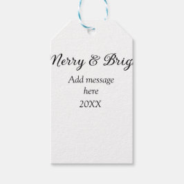 そしてメリー明るいクリスマスの休日にメッセージ年を追加 ギフトタグ