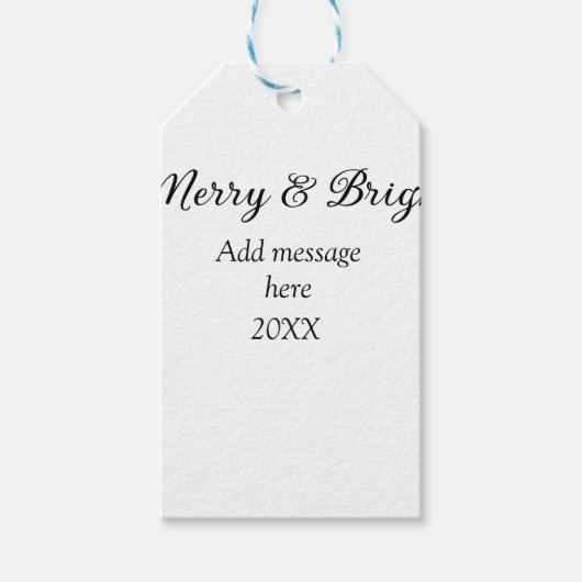 そしてメリー明るいクリスマスの休日にメッセージ年を追加 ギフトタグ (正面)