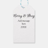 そしてメリー明るいクリスマスの休日にメッセージ年を追加 ギフトタグ (裏面)