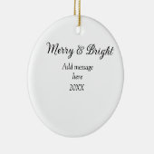 そしてメリー明るいクリスマスの休日にメッセージ年を追加 セラミックオーナメント (右)