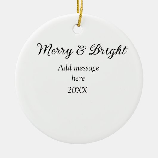 そしてメリー明るいクリスマスの休日にメッセージ年を追加 セラミックオーナメント (正面)