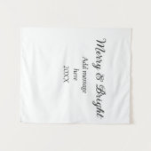 そしてメリー明るいクリスマスの休日にメッセージ年を追加 タペストリー (正面(横))