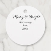 そしてメリー明るいクリスマスの休日にメッセージ年を追加 フェイバータグ (裏面)