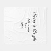 そしてメリー明るいクリスマスの休日にメッセージ年を追加 フリースブランケット (正面(横))