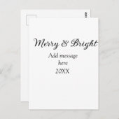 そしてメリー明るいクリスマスの休日にメッセージ年を追加 ポストカード (正面/裏面)