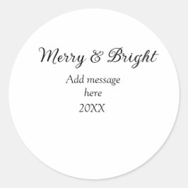 そしてメリー明るいクリスマスの休日にメッセージ年を追加 ラウンドシール