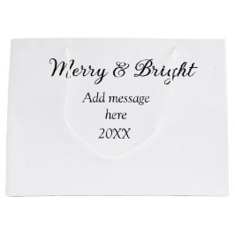そしてメリー明るいクリスマスの休日にメッセージ年を追加 ラージペーパーバッグ