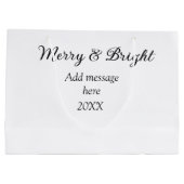 そしてメリー明るいクリスマスの休日にメッセージ年を追加 ラージペーパーバッグ (裏面)