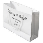 そしてメリー明るいクリスマスの休日にメッセージ年を追加 ラージペーパーバッグ (正面アングル)