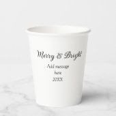 そしてメリー明るいクリスマスの休日にメッセージ年を追加 紙コップ (裏面)
