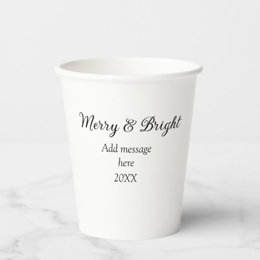 そしてメリー明るいクリスマスの休日にメッセージ年を追加 紙コップ (正面)