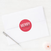 そしてメリー明るいクリスマスの休日の赤 ラウンドシール (封筒)