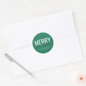 そしてメリー明るいクリスマスの休暇は緑 ラウンドシール (封筒)