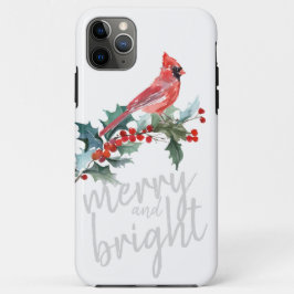 そしてメリー明るいクリスマスの冬のホリー（鳥）ショウジョウコウカンチョウ iPhone 11 PRO MAXケース