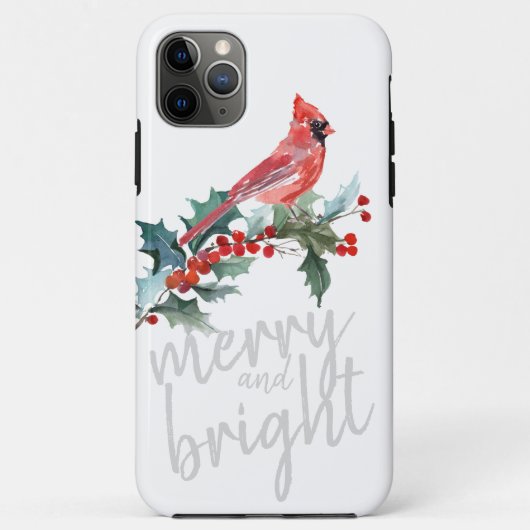 そしてメリー明るいクリスマスの冬のホリー(鳥)ショウジョウコウカンチョウ Case-Mate iPhoneケース (裏面)