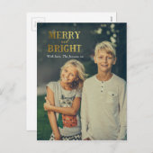 そしてメリー明るいクリスマスの家族カードのはがき シーズンポストカード (正面/裏面)