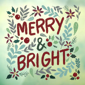 そしてメリー明るいクリスマスの窓が貼り付いている ウィンドウサイン (シート3)