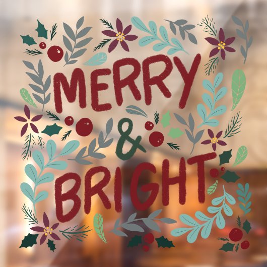 そしてメリー明るいクリスマスの窓が貼り付いている ウィンドウサイン (シート2)