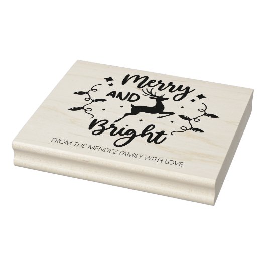 そしてメリー明るいクリスマスの鹿、家族の大きい ラバースタンプ (スタンプ)