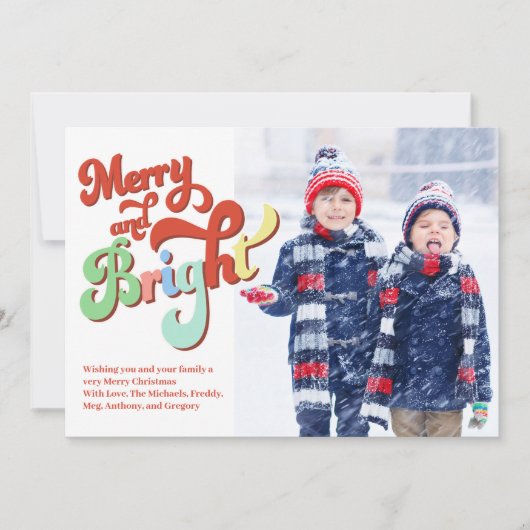 そしてメリー明るいクリスマスの2枚の写真 シーズンカード (正面)