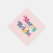 そしてメリー明るいクリスマスカラフル休暇 スタンダードカクテルナプキン (角)