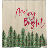 そしてメリー明るいクリスマスツリーのクリスマスデコール シャワーカーテン (正面)