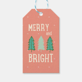 そしてメリー明るいクリスマスツリーの贈り物ラベル ギフトタグ
