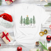 そしてメリー明るいクリスマスツリーシャツ Tシャツ